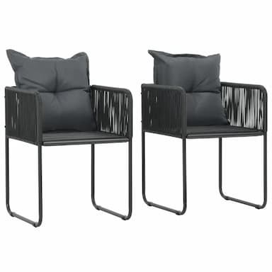 yastıklı bahçe sandalyesi 2 adet siyah poli rattan - 147 usd