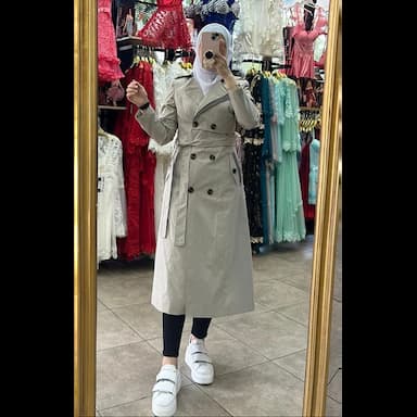 keten midi trençkot - 64.99 usd