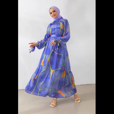zigzag desen saten elbise - 22.99 usd