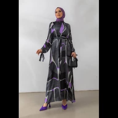 zigzag desen saten elbise - 22.99 usd
