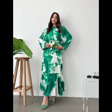 zalandi lüks yaz plaj tatil elbisesi zarif fırfırlı maxi elbise - 21.99 usd