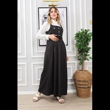 fırfırlarla süslenmiş kolsuz siyah elbise - 10.99 usd