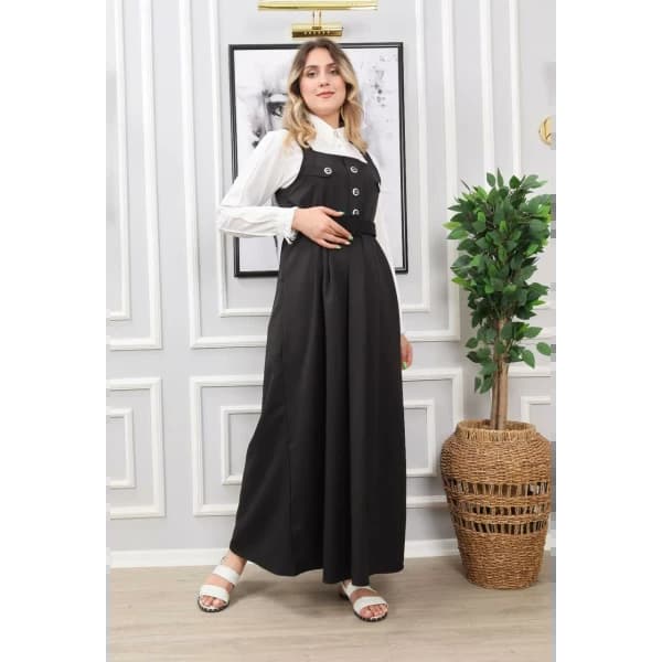 fırfırlarla süslenmiş kolsuz siyah elbise - 10.99 ~ 9 usd $