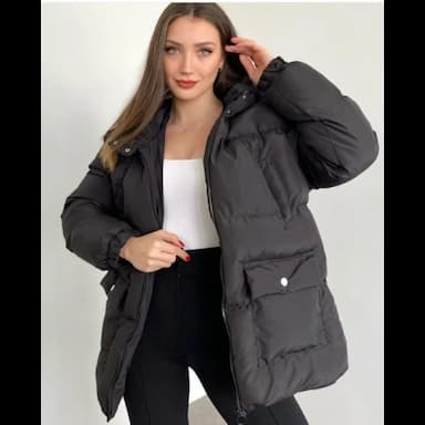uzun şişme mont taba - 12.99 usd