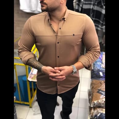 likralı örme dabıl erkek gömlek - 8.5 usd
