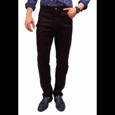 daniel voi kadife kahverengi erkek regular fit pantolon - 138.74 usd