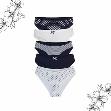 kız çocuk - garson empirme baskılı pamuklu kumaş slip külot - 3.5 usd